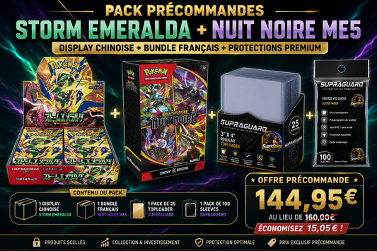 PRECO Display Storm Emeralda Chinoise + Bundle nuit noire ME5 FR + sleeve+ toploader