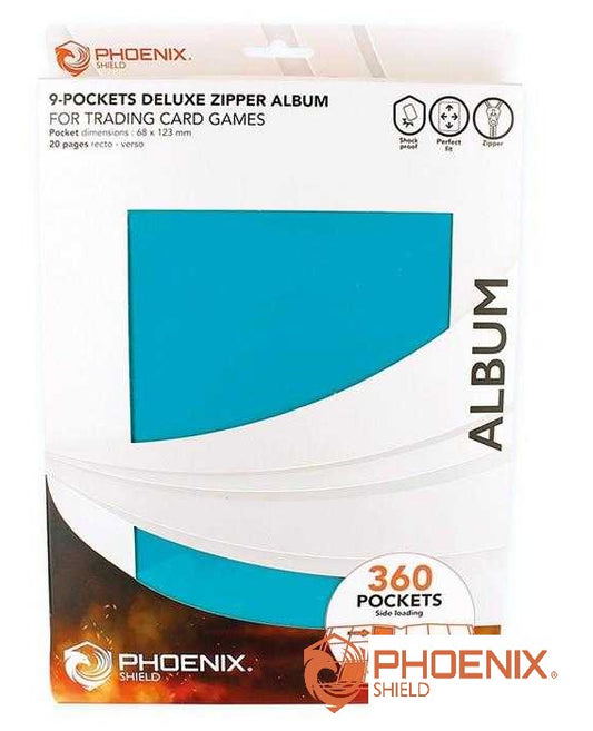 ZIP Portfolio 360 Capacité 9 cases Turquoi Phoenix shield